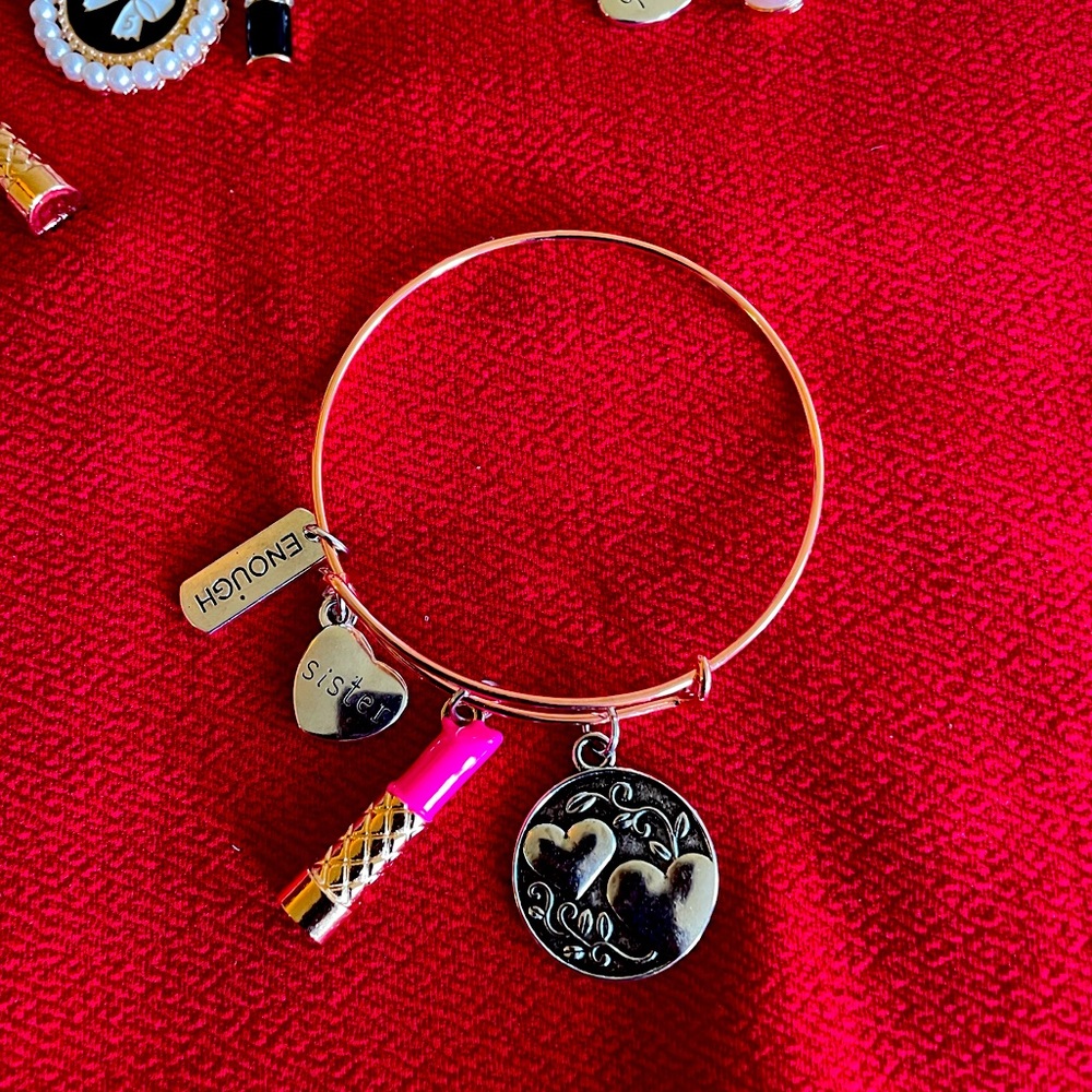 Charm bracelet colors gold silver gray rose gold